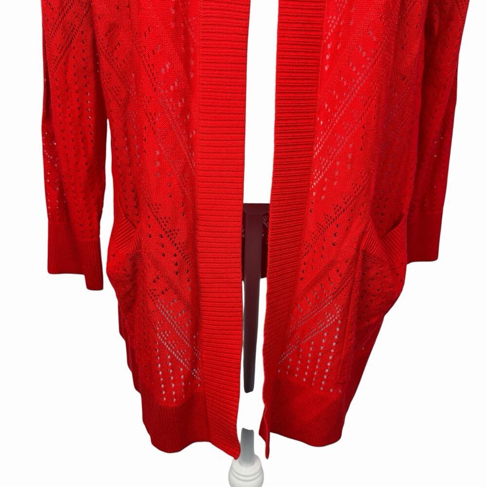 NWT Torrid Pontelle Open Knit Cardigan Sweater Red Size 1X Casual Work Travel - Picture 5 of 11